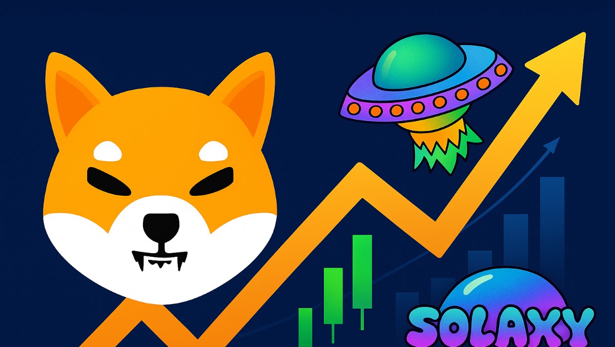 Vizual care simbolizează creșterea accelerată a tokenurilor Solaxy și Shiba Inu, ilustrând tendințele actuale din piața cripto și atracția investitorilor pentru active cu potențial ridicat.