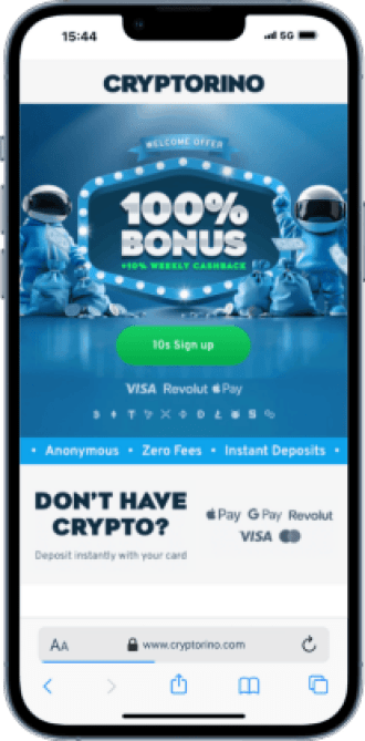 A screenshot of one of the best Arab Live Casinos - Cryptorino