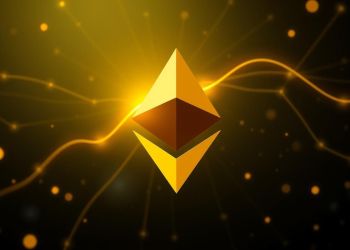กราฟราคา Ethereum (ETH) พร้อมสัญลักษณ์ Golden Cross ที่กำลังพุ่งขึ้น แสดงถึงแนวโน้มขาขึ้น
