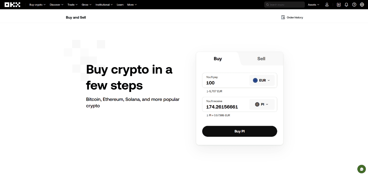 Kaip nusipirkti PI per OKX kriptovaliutų biržą?