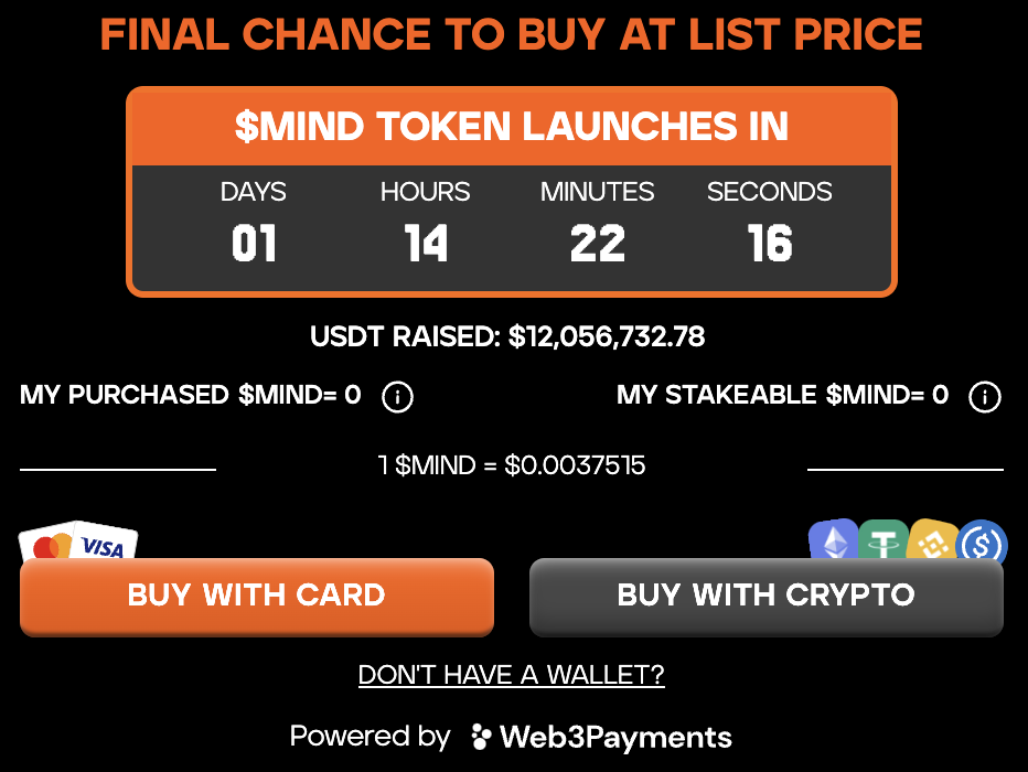 Final chance to buy $MIND.