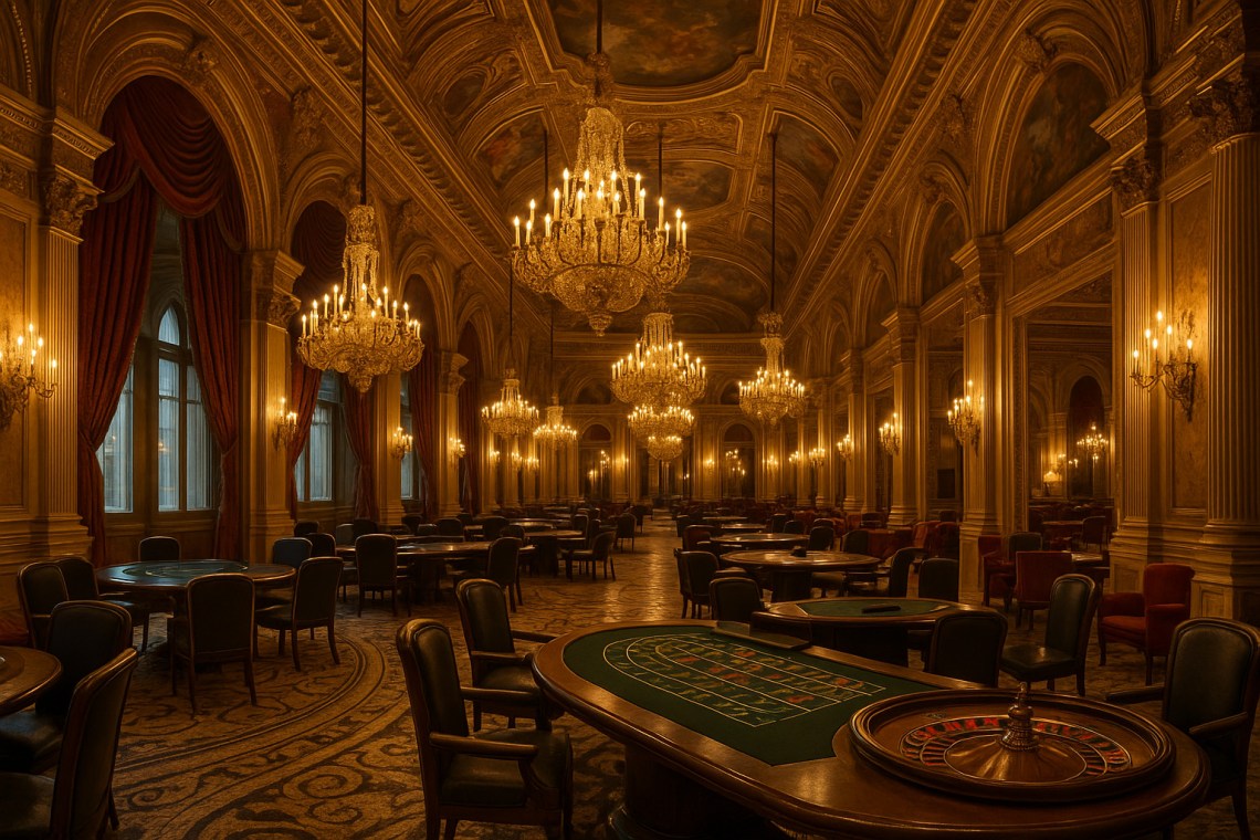 豪華なカジノの内装をイメージした画像｜バカラ必勝法解説トップ
