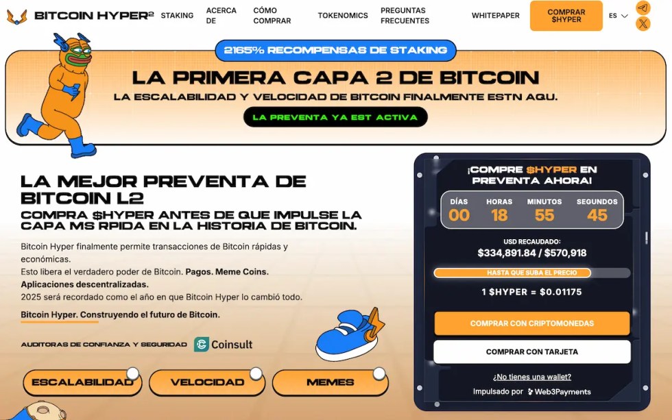 Bitcoin Hyper, una criptomoneda accesible por menos de 1 dólar
