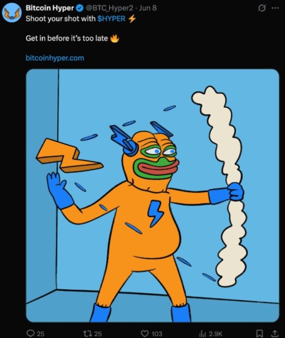 Официальный пост команды Bitcoin Hyper