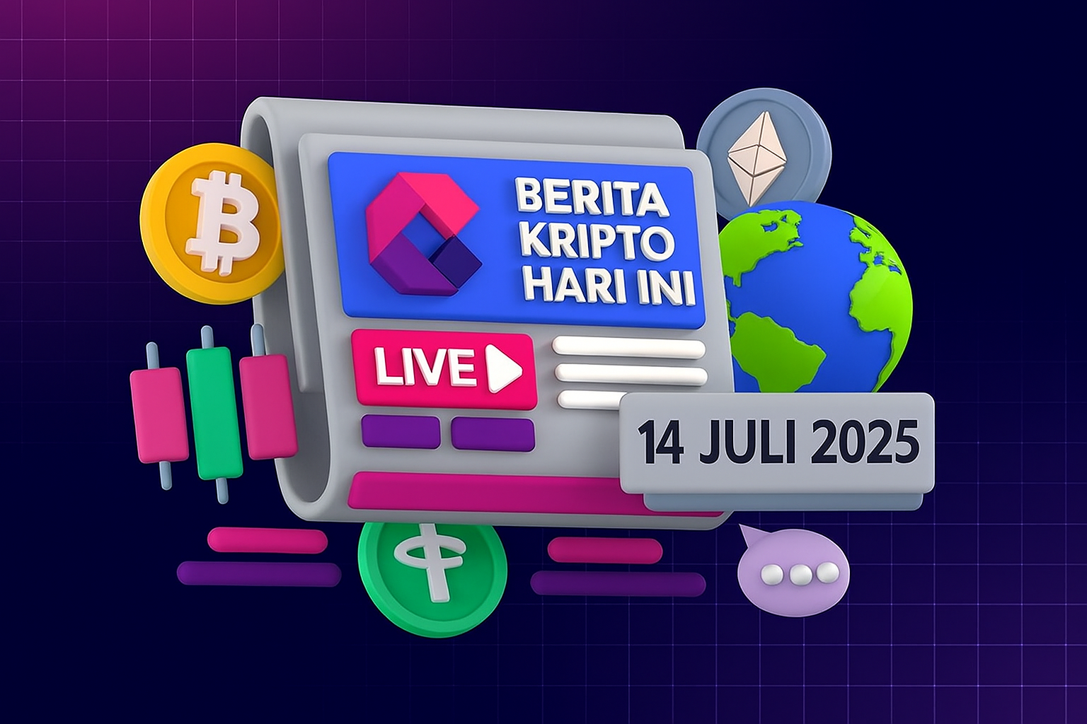 Berita Kripto Hari Ini 14 Juli 2025- XRP Incar Rp55.200 di Tengah Tren Bullish, BTC Cetak Rekor Baru