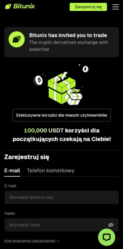 giełda Bitunix rejestracja