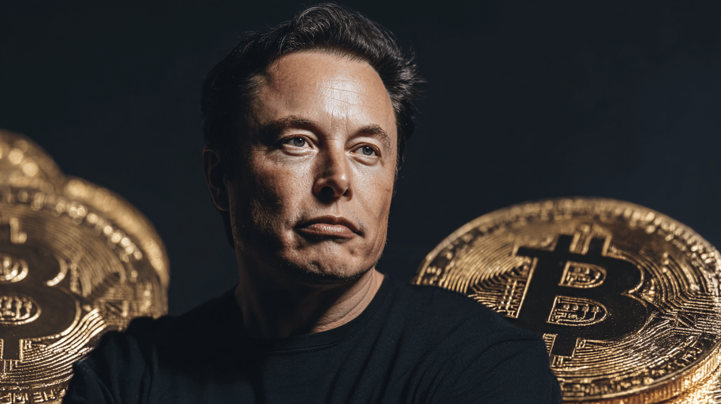 Elon Musk na tle Bitcoina