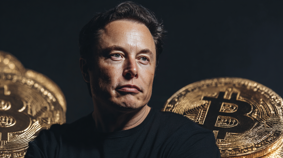 Elon Musk na tle Bitcoina
