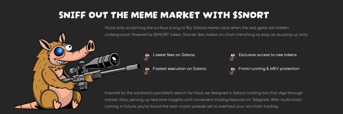 Key perks of the Snorter Bot on Solana.