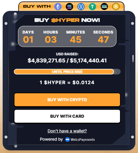 Purchasing HYPER Tokens