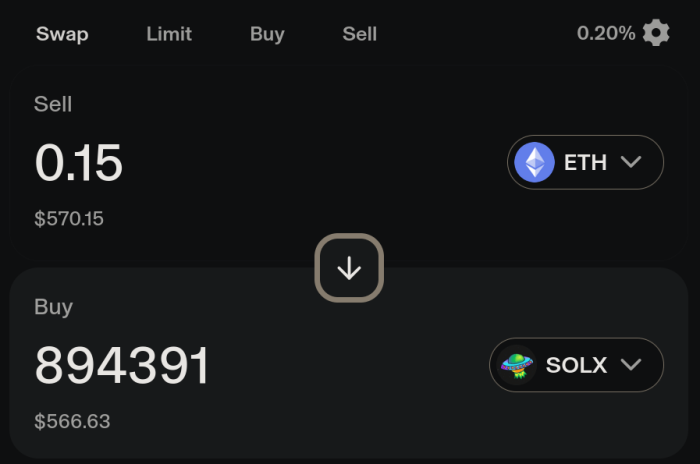 Setting up an Ethereum swap with low slippage on Uniswap.