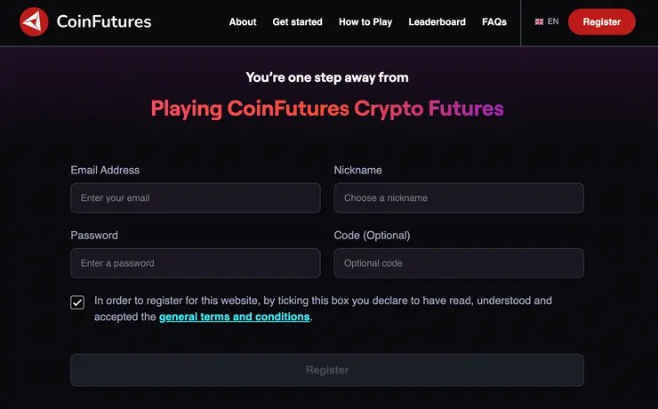 coinfutures registrácia krypto futures trading