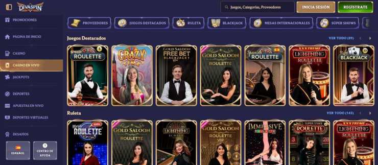 Divaspin es uno de los mejores casinos para jugar en vivo