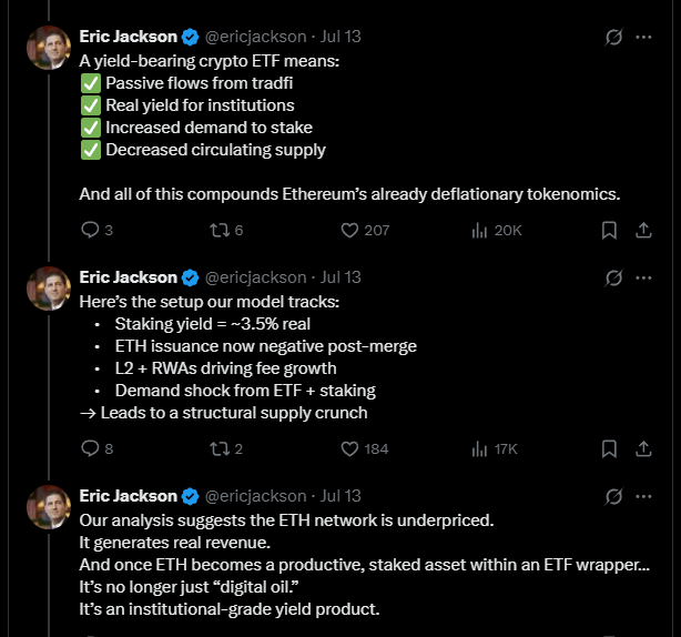 Eric Jackson x Post expliquant les ETF Ethereum