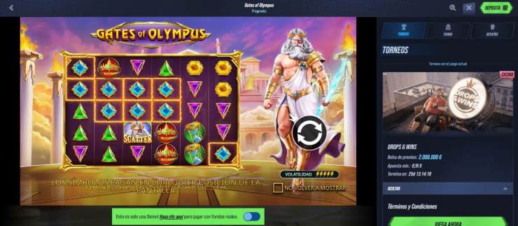Si quieres probar la tragamonedas de Gates of Olympus, Vegas Hero te dará la oportunidad siempre que quieras