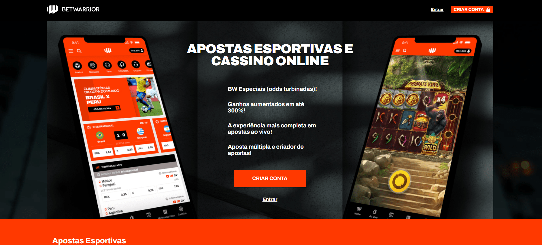 página inicial BetWarrior