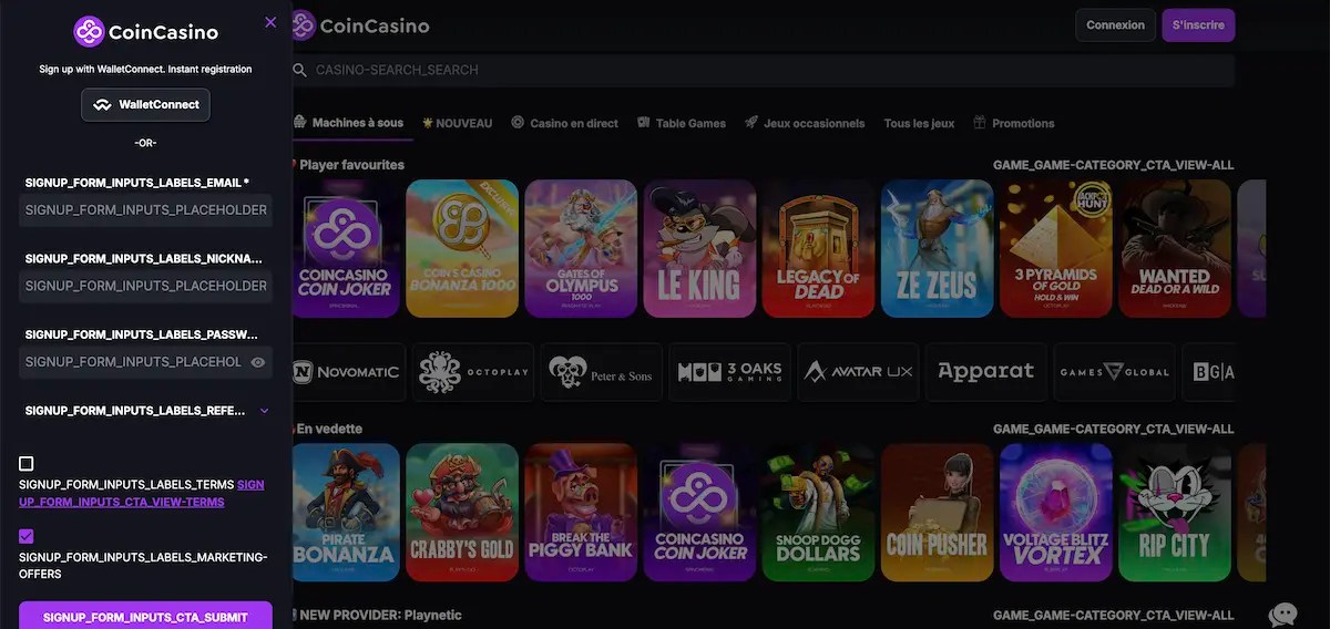 inscription casino sans KYC
