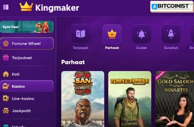 kingmaker casino etusivu