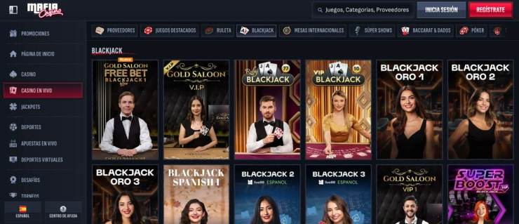 Mafia casino es el mejor de los casinos con blackjack para jugar online