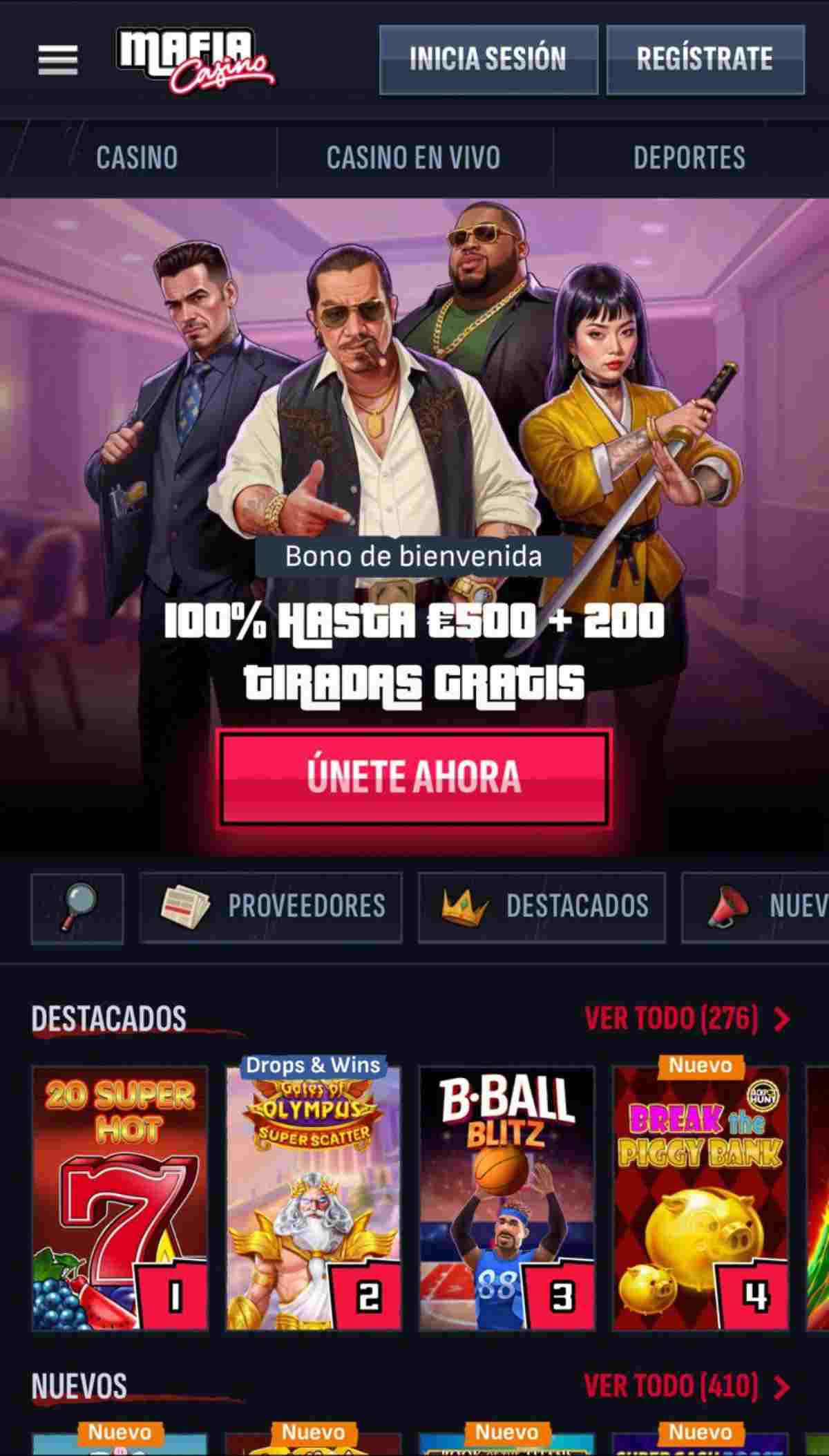 Mafia casino ofrece una app de casino para ganar dinero real sin descargas