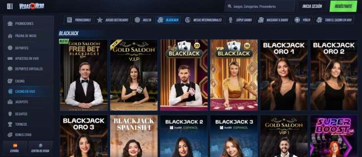 En Vegas Hero encontrarás diferentes juegos de blackjack en línea siempre disponibles