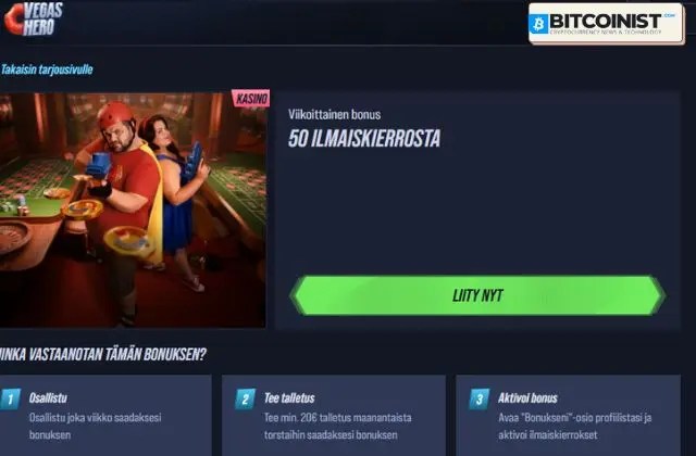 vegas hero ilmaiskierrokset