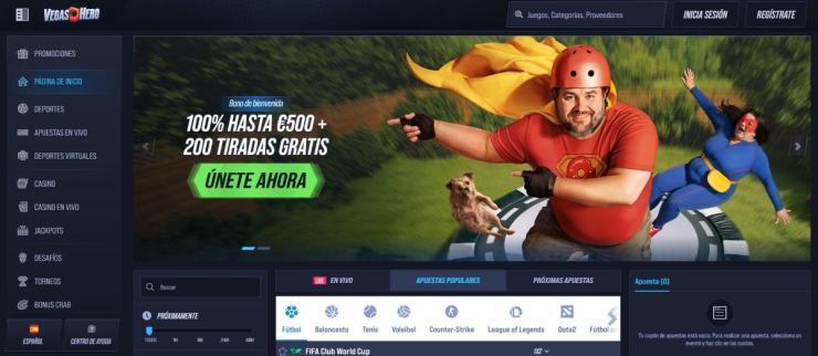 Vegas Hero es una de las mejores plataformas de juegos online para realizar pagos con pasarelas como PayPal