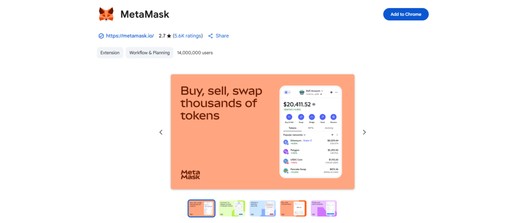 1. solis – MetaMask lejupielāde