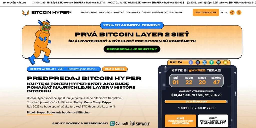 Alternatívna kryptomena – Bitcoin Hyper (HYPER)