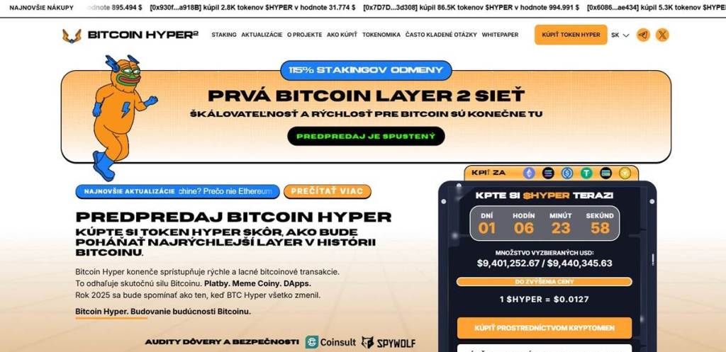 Bitcoin Hyper Token prináša Bitcoinu rýchlosť, DeFi a inteligentné kontrakty
