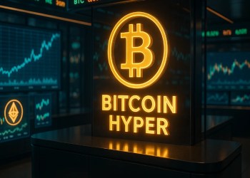 Bitcoin Hyper altcoin ispod $1 s futurističkim kripto trgovačkim centrom i holografskim grafikonima