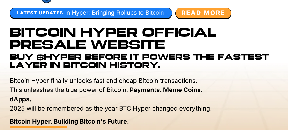 Bitcoin Hyper’s promotional explanation on its landing page