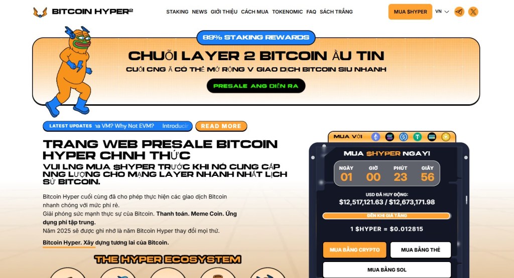 1. Bitcoin Hyper (HYPER) – Giải pháp mở rộng cho Bitcoin