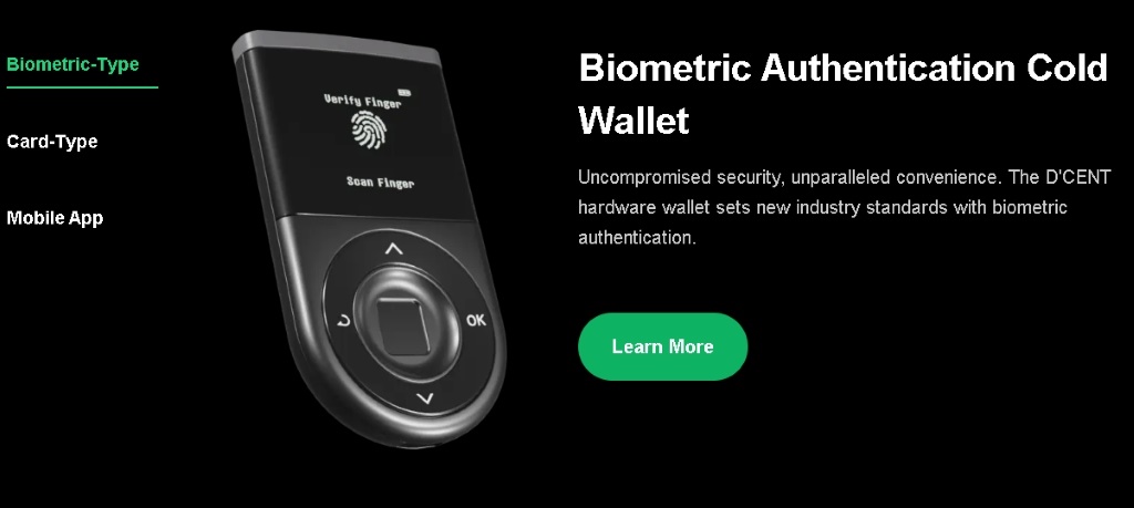D’Cent Wallet Hardvérová peňaženka s biometrickým zabezpečením