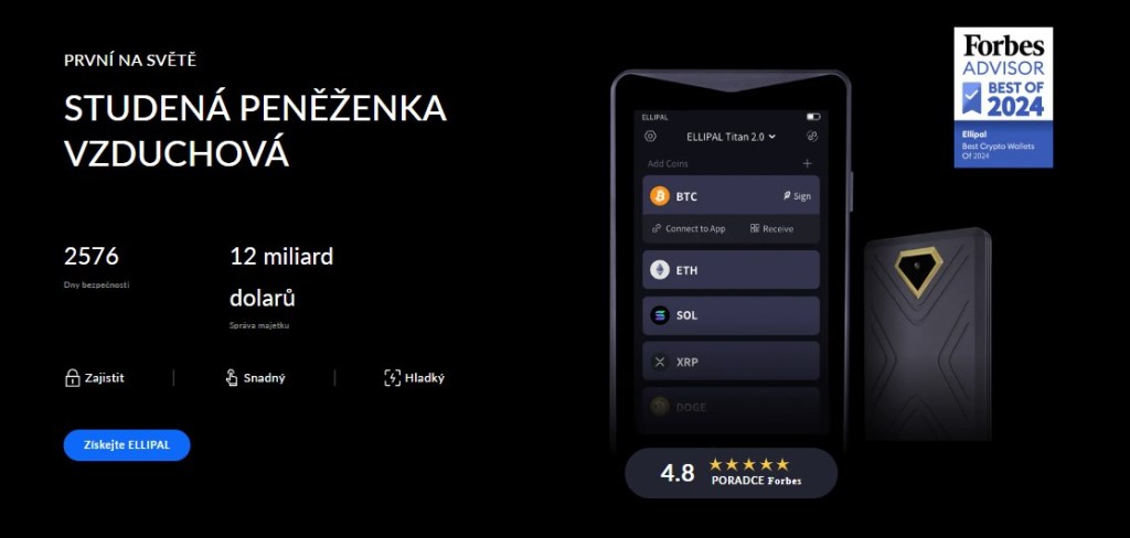 3. Ellipal – Izolovaná peněženka pro ochranu mimo internet