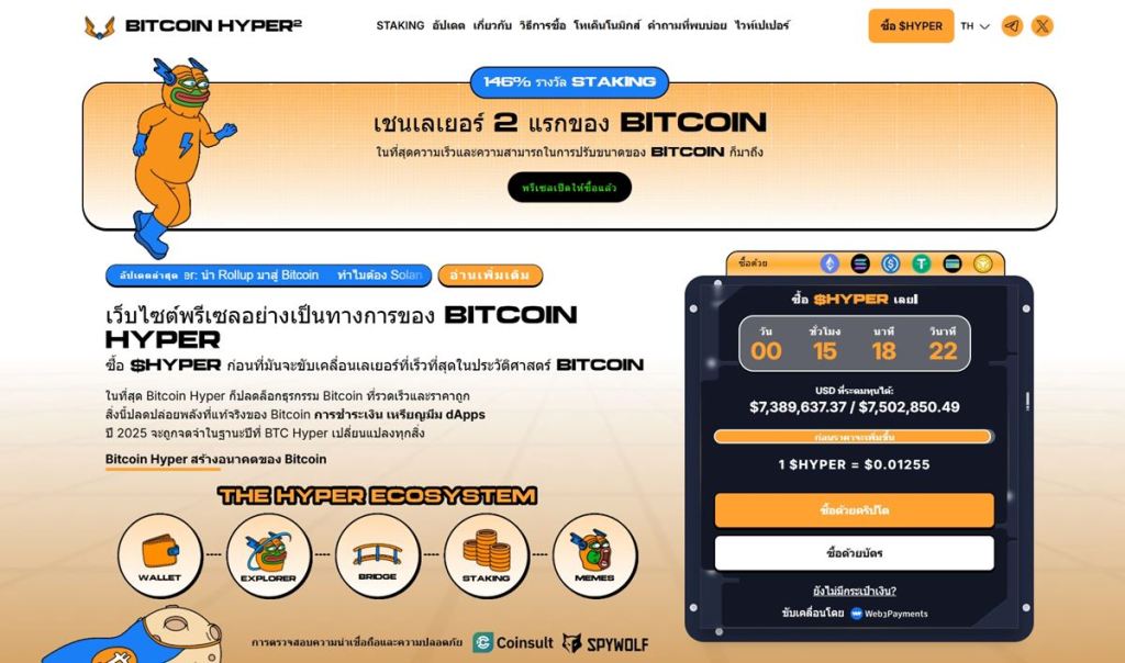 Bitcoin Hyper ($HYPER): ปลดล็อกศักยภาพใหม่ของ Bitcoin ด้วย Layer-2 ความเร็วสูง
