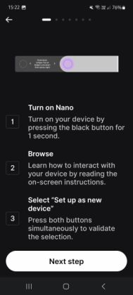 Initial setup ledger