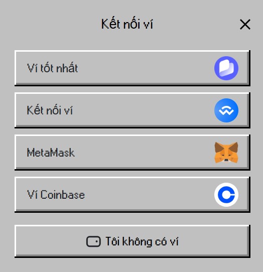 Kết nối trang presale chính thức