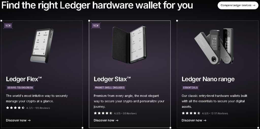 Ledger აპარატული დაცვა მაღალი