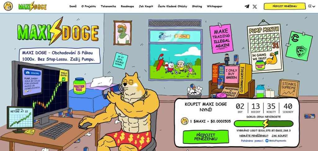 Maxi Doge Meme coin s komunitou a ambicemi růstu