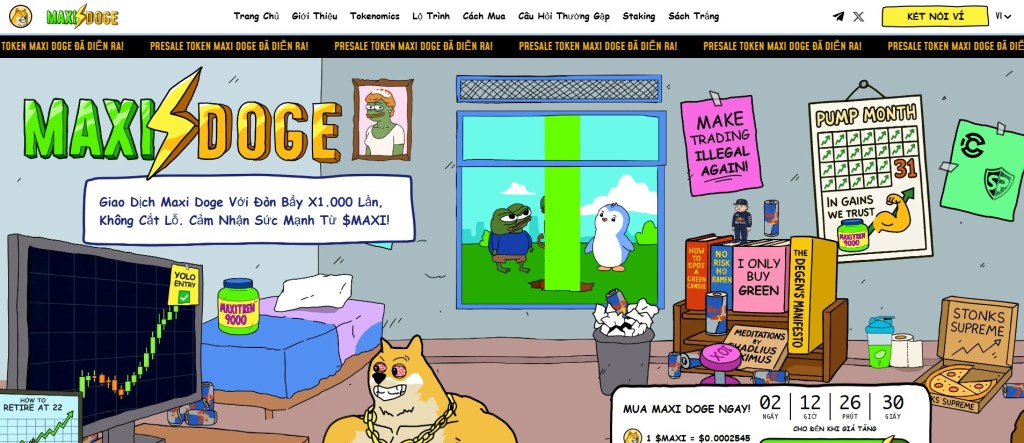 2. Maxi Doge – Meme Coin với cộng đồng & minh bạch