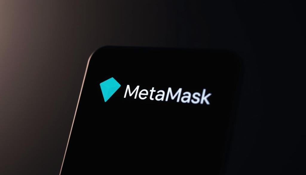 Ψηφιακό νόμισμα με το λογότυπο του MetaMask σε φουτουριστικό φόντο