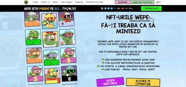 NFT-uri Wall Street Pepe