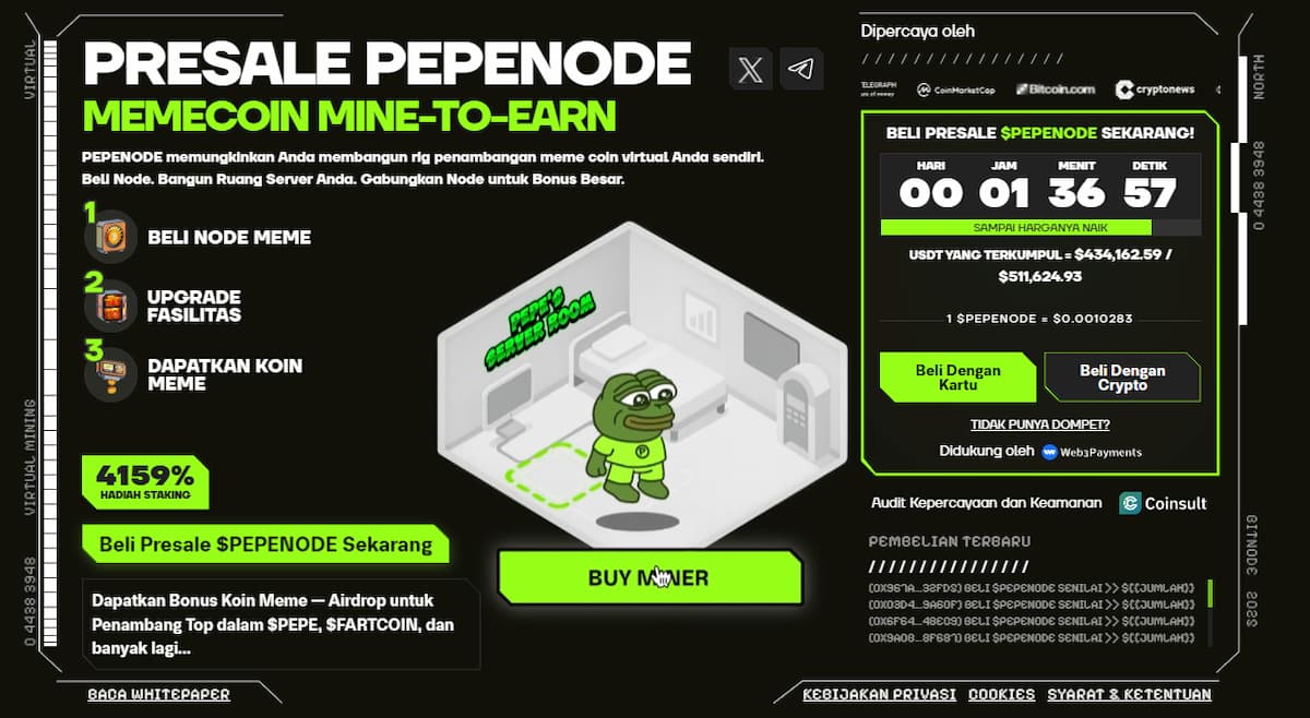 3. PEPENODE – Micro Cap Crypto yang Siap Mengguncang Pasar dengan Model Mine-to-Earn