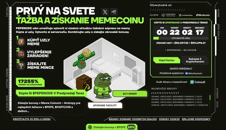 PepeNode najlepšie meme coiny
