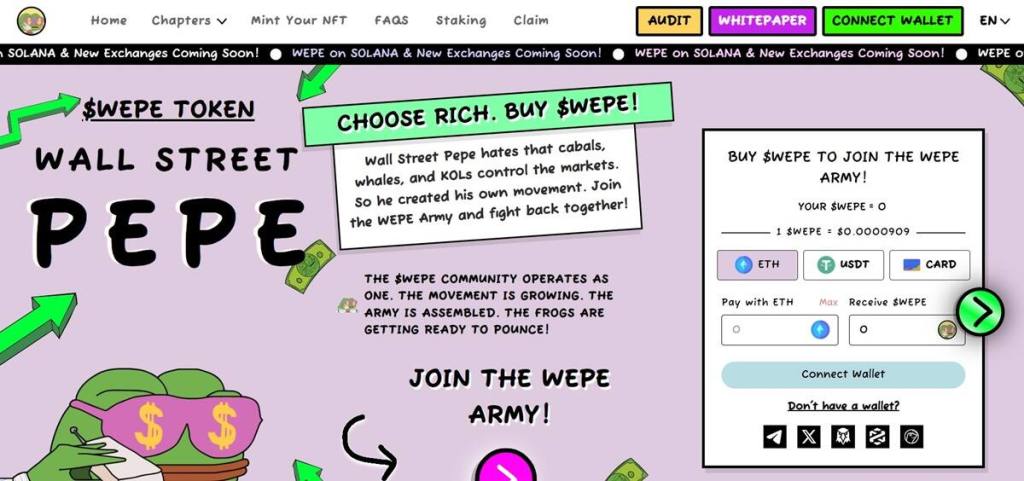 Šta je Wall Street Pepe (WEPE) i zašto privlači pažnju