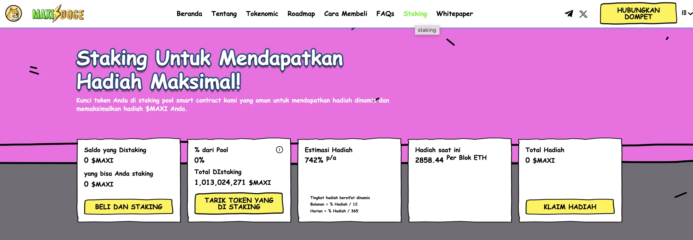 staking - cara beli Maxi Doge