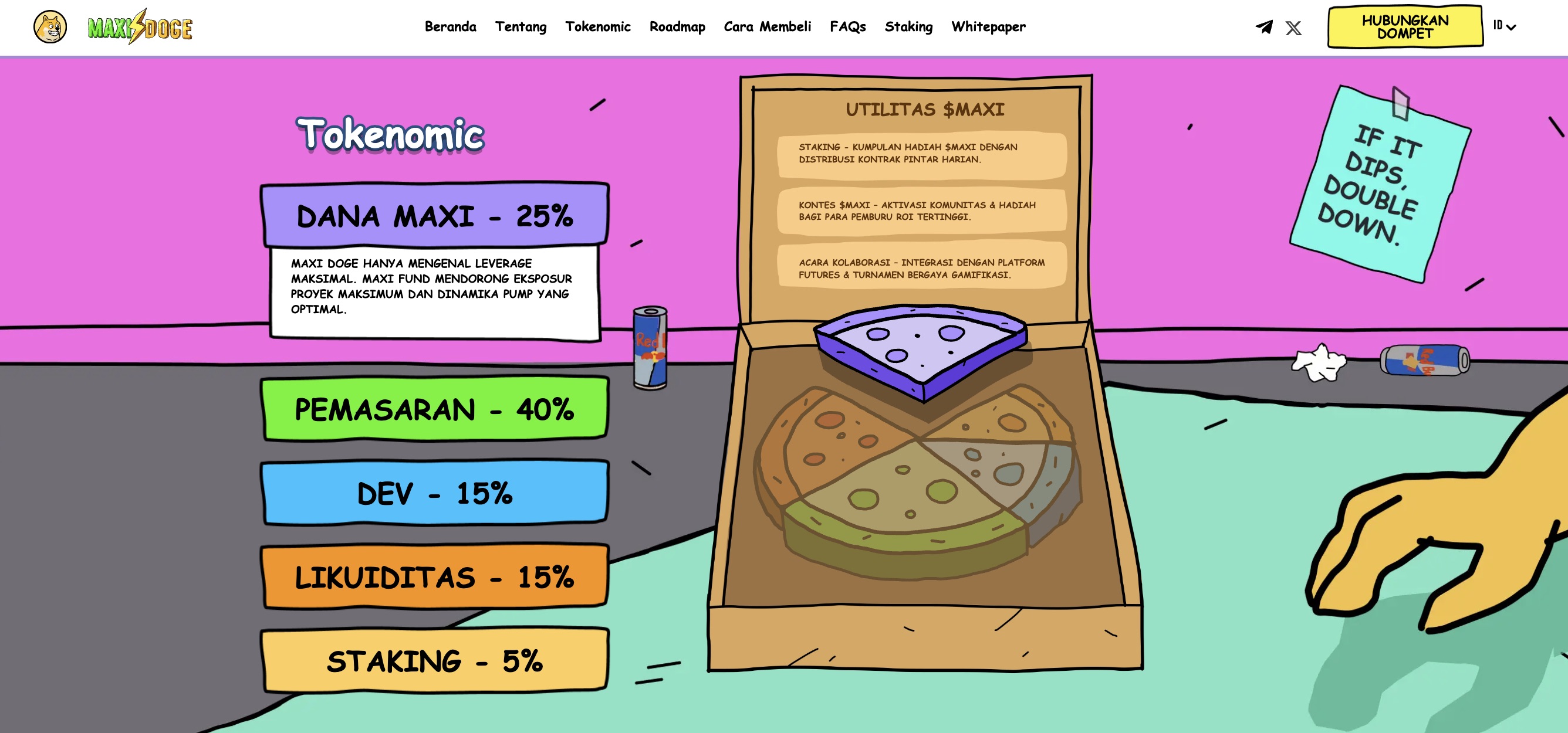 tokenomics - cara beli Maxi Doge