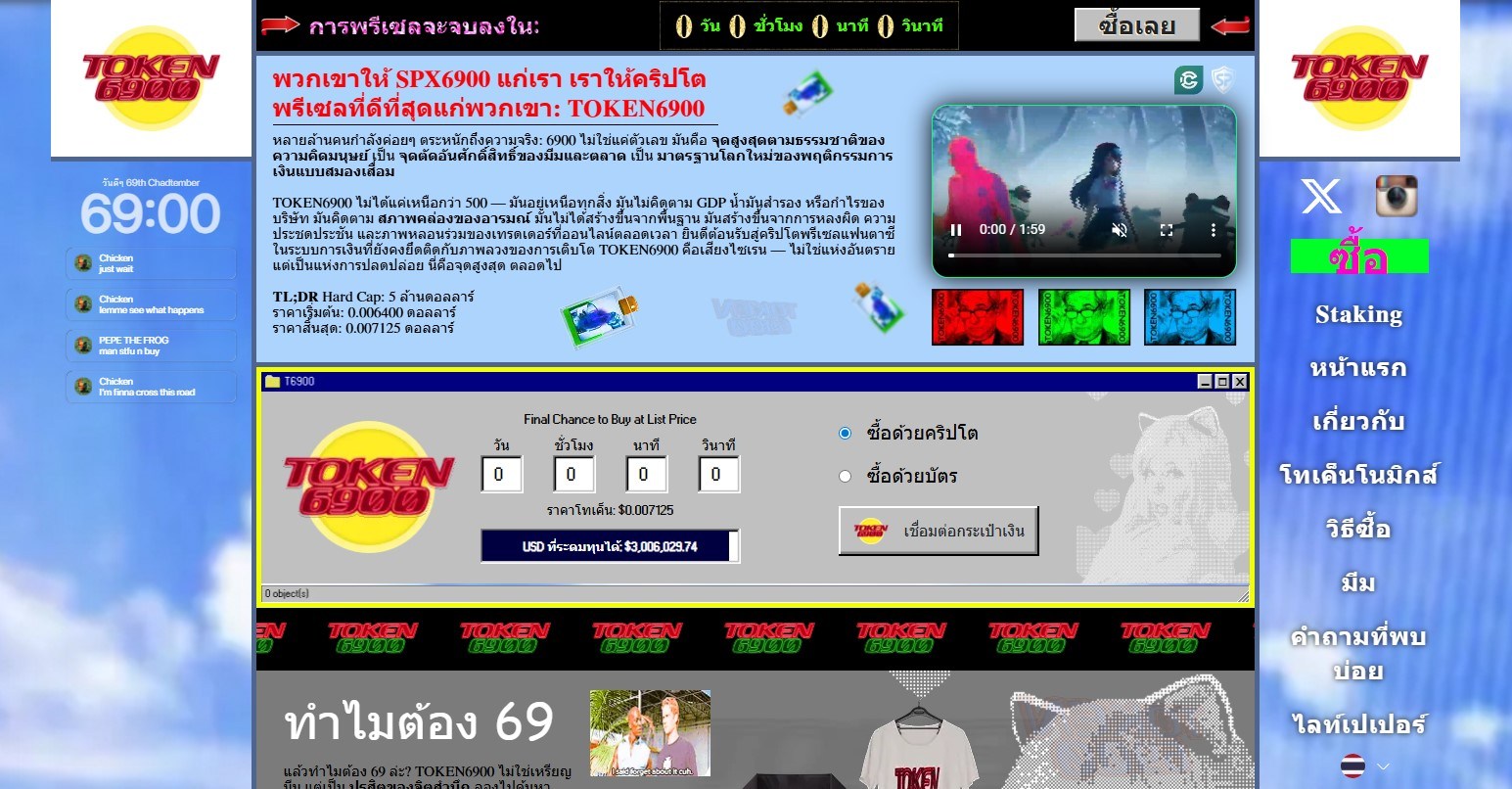 3. TOKEN6900 (T6900) – โปรเจ็กต์ที่โปร่งใสและเน้นความซื่อสัตย์
