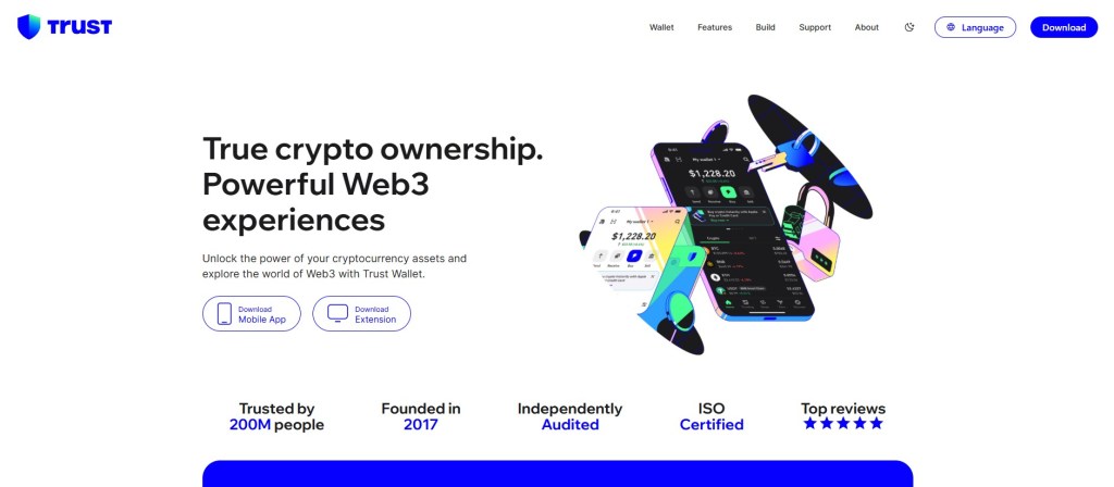 5. Trust Wallet – Мобільний доступ до всіх можливостей Web3